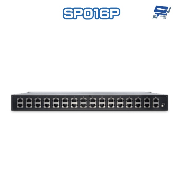 昌運監視器 SP016P 16埠 1G PoE RJ45 1000Mbps 乙太網路供電避雷器