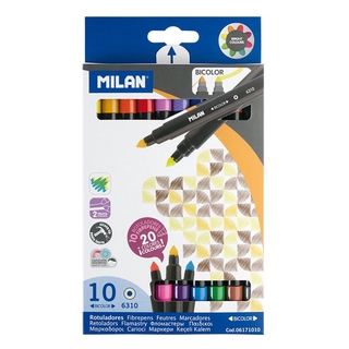 【MILAN】兒童可水洗雙頭彩色筆／細筆桿10支20色 TAAZE讀冊生活網路書店