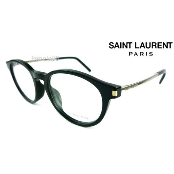 #嚴選眼鏡 YSL 聖羅蘭 Yves Saint Laurent 亮黑色膠框 圓膠框 SL25F