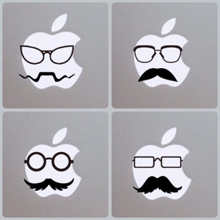 [ChoCo現貨]mac蘋果macbook筆電外殼創意彩貼LOGO貼紙-眼鏡鬍子