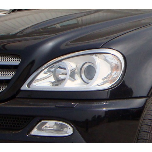 圓夢工廠 Benz 98~05 ML W163 ML320 ML350 ML430 改裝 鍍鉻銀車燈框貼 前燈框 頭燈框