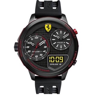 [美國代購] Scuderia Ferrari 法拉利 F1賽車三地時區腕錶