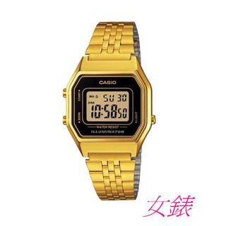 CASIO 卡西歐LA-680WGA熱銷復古小金錶×黑框數位電子錶(LA-680WGA-1)LA670WGA-1電子錶