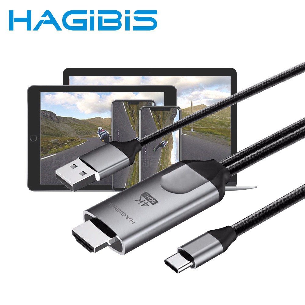 HAGiBiS 手機平板專用Type-C轉HDMI/4K高畫質影音分享傳輸 線廠商直送 現貨