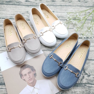 N.T.shoes👏新款現貨🇹🇼方頭一字金屬扣 平底包鞋 休閒鞋 金屬細鍊 乳膠顆粒氣墊鞋 超軟娃娃鞋 樂福鞋 女鞋