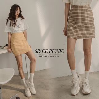 [明天出貨] Space Picnic｜格紋短褲裙-3色(現貨)【C22043040】
