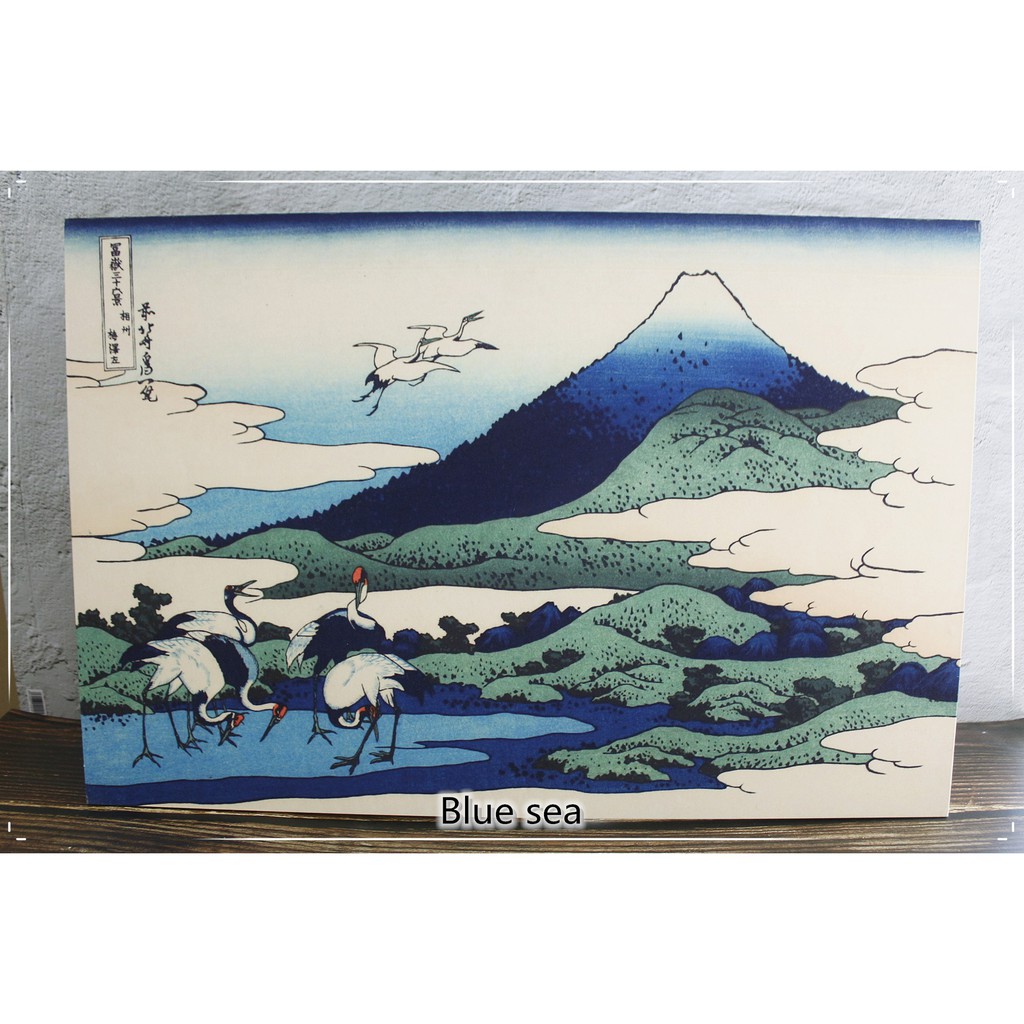 (特價)日式木板掛畫 （白鶴富士山）日式掛畫 板畫 擺飾 掛飾 店內裝飾 日式掛畫 日本料理