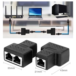 1 To 2 Way LAN RJ45 Ethernet Cable Port Network Splitter Dou