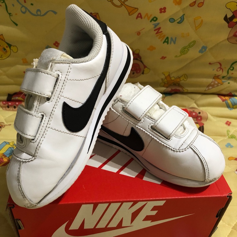 2手Nike阿甘白色皮革中童鞋👟19cm