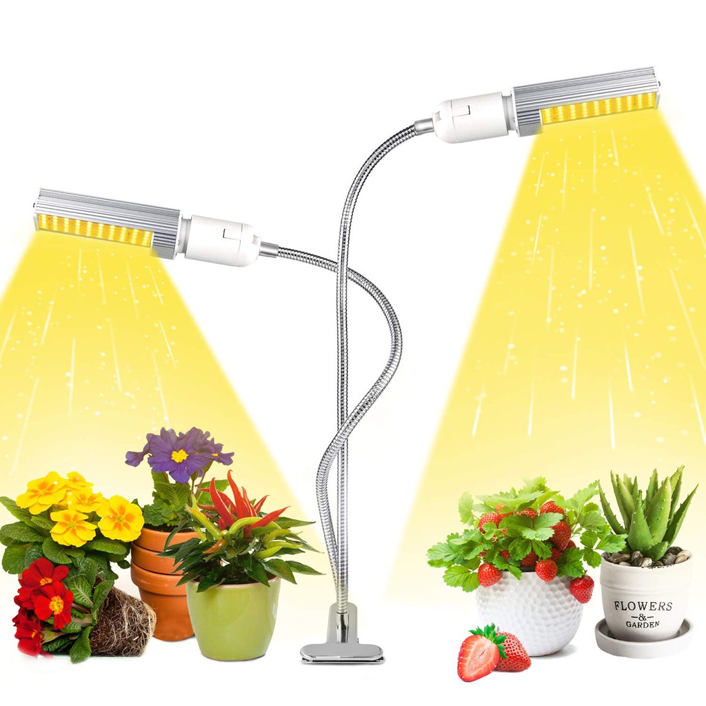 50W 夾子植物燈 定時 E27 LED植物生長燈 雙頭植物燈 全光譜