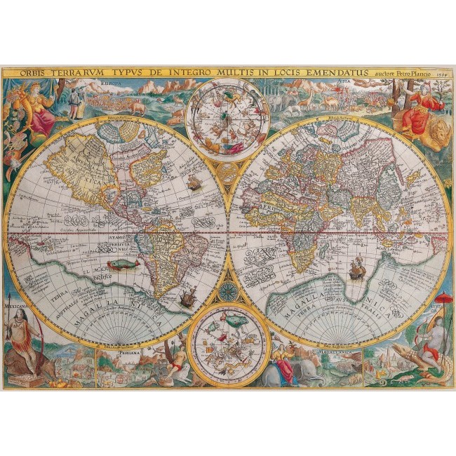 (預購)歐洲Ravensburger拼圖---1594世界地圖 (1500片)16381