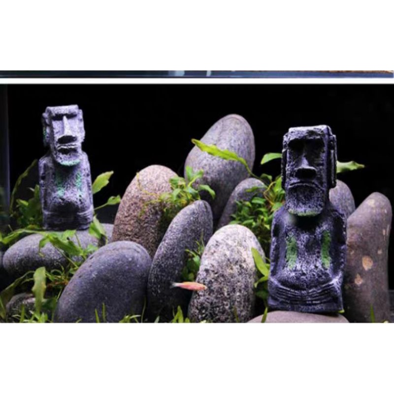 ((現貨))復活島石像 魔艾石像 水族 復活島石像 Moai石像 大型 躲避屋/躲藏屋/魚蝦屋/魚缸水缸 現貨摩艾