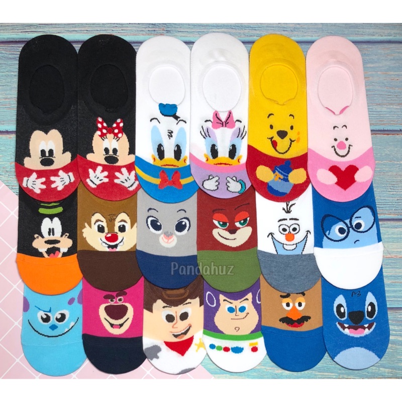 韓國襪子 迪士尼隱形襪 船型襪 米奇米妮唐老鴨黛西維尼小豬高飛蒂蒂茱蒂尼克雪寶憂憂毛怪 熊抱哥胡迪巴斯光年蛋頭先生史迪奇