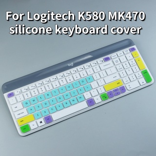 羅技 適用於 Logitech MK470 鍵盤保護膜卡通可愛創意膜 K580 矽膠鍵盤蓋