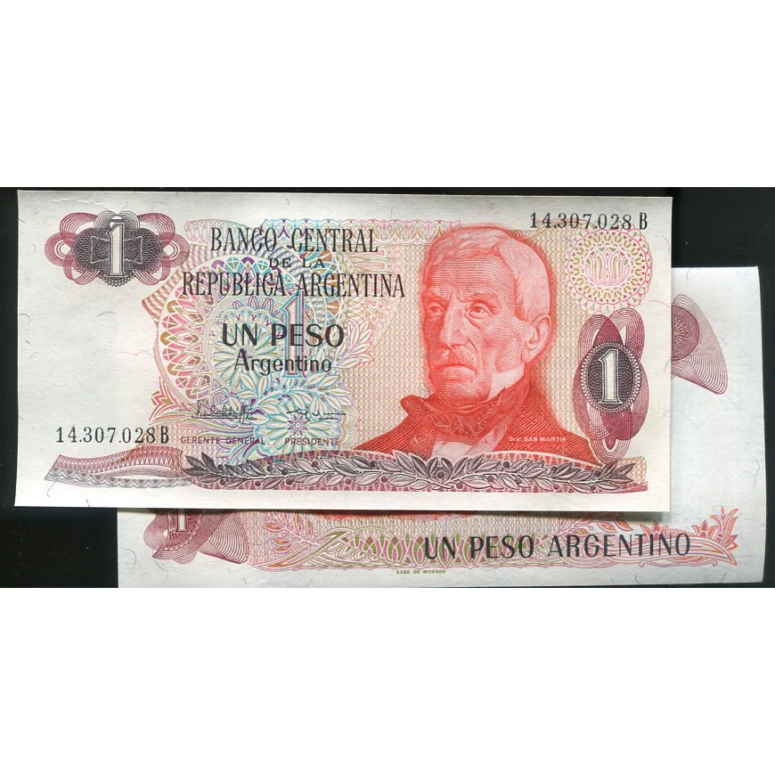 【紙鈔】ARGENTINA (阿根廷紙幣)，P311b，1-PESO，1984，品相全新UNC