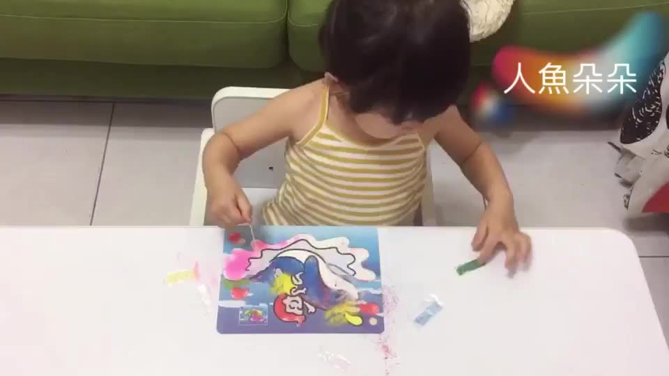 沙畫 現貨 彩底大張砂畫 兒童彩砂畫DIY 親子勞作美勞 彩色沙畫 兒童益智玩具 勞作素材 人魚朵朵 台灣出貨 現貨