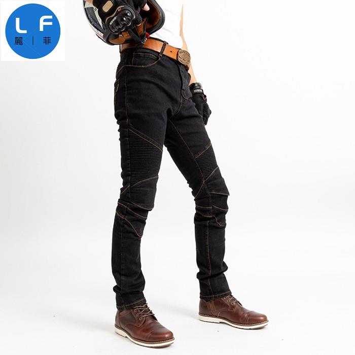 最新款 潮流 防摔褲 牛仔褲 藍色 黑色 刷色 護具 防摔衣 彈性 防護 護膝 騎行褲 重機（L&amp;F)