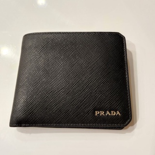 PRADA 牛皮防刮 男短夾