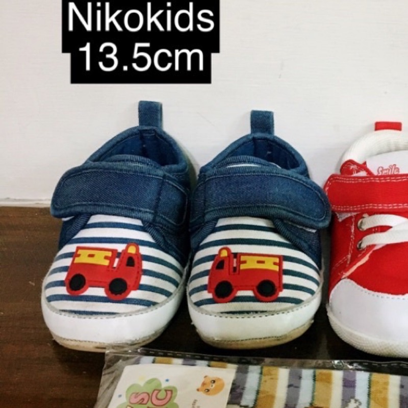 二手 嬰幼兒學步鞋nikokids消防車13.5公分