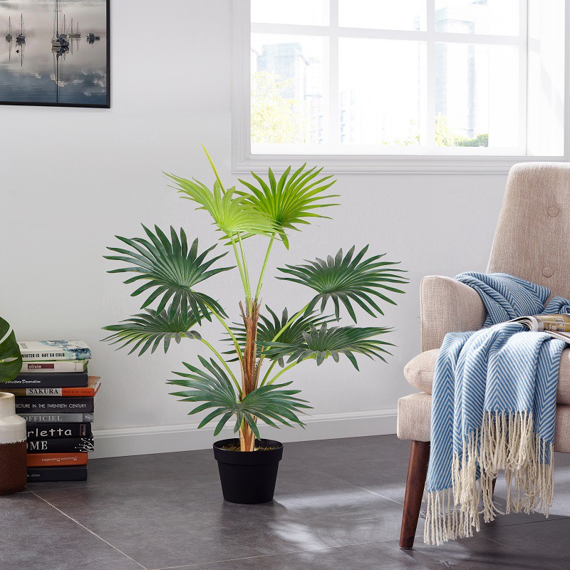 【工廠直銷】優質的人造扇葵植物盆栽 小仿真樹 假椰子樹 居家裝飾綠植盆栽