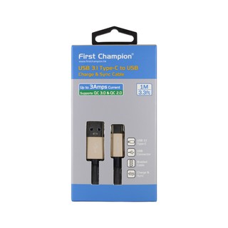 First Champion 1米 USB 3.1 Type-C cable PET網管線材 快充傳輸線 黑/金/銀色