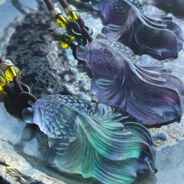 瑩石吊墜七彩螢石金魚瑩石金魚瑩石金魚瑩石金魚 蝦皮購物