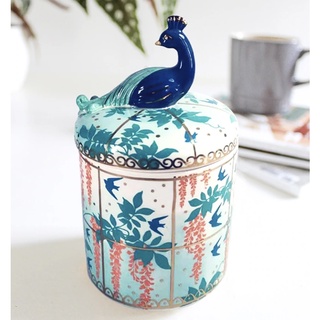 [SECOND LOOK]英國雜貨 孔雀與花園 雜物罐 茶包罐 糖罐 附禮盒