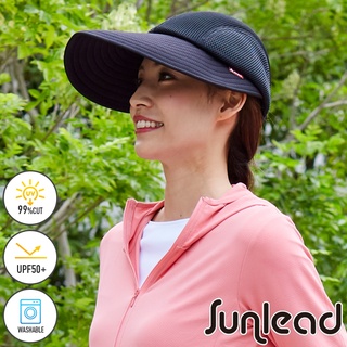 【Sunlead】超輕量。涼感透氣吸水速乾CoolPass防曬帽/遮陽帽 (黑色)
