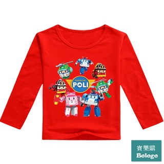 poli 波力衣服 波利 童裝長袖T恤衫打底家居衫上衣 super wings