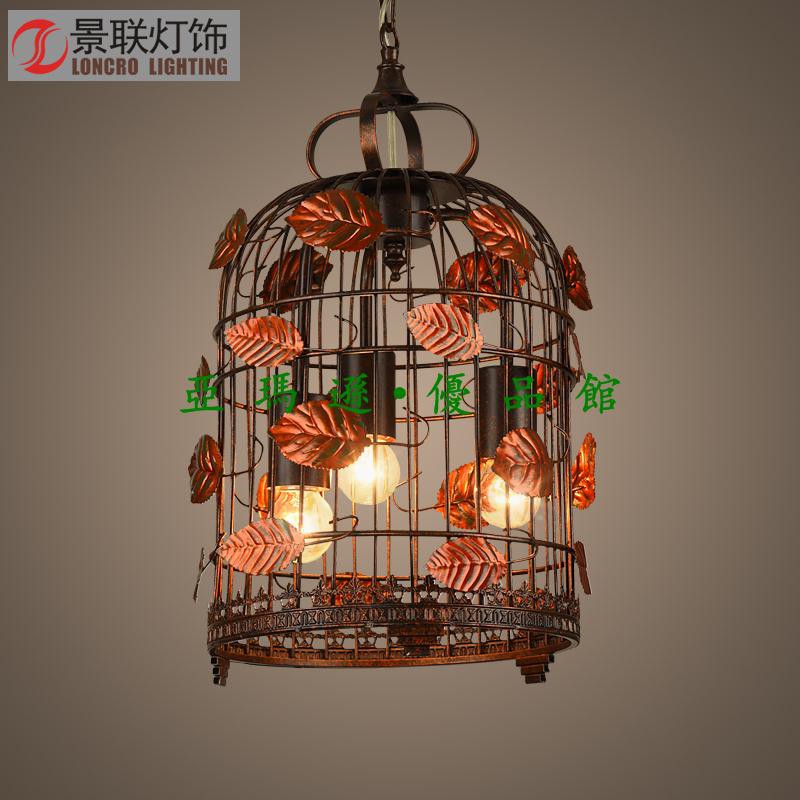 亞馬遜 工業風鳥籠吊燈創意鐵藝裝飾燈臥室客廳餐廳燈中式花草鳥籠吊燈 蝦皮購物