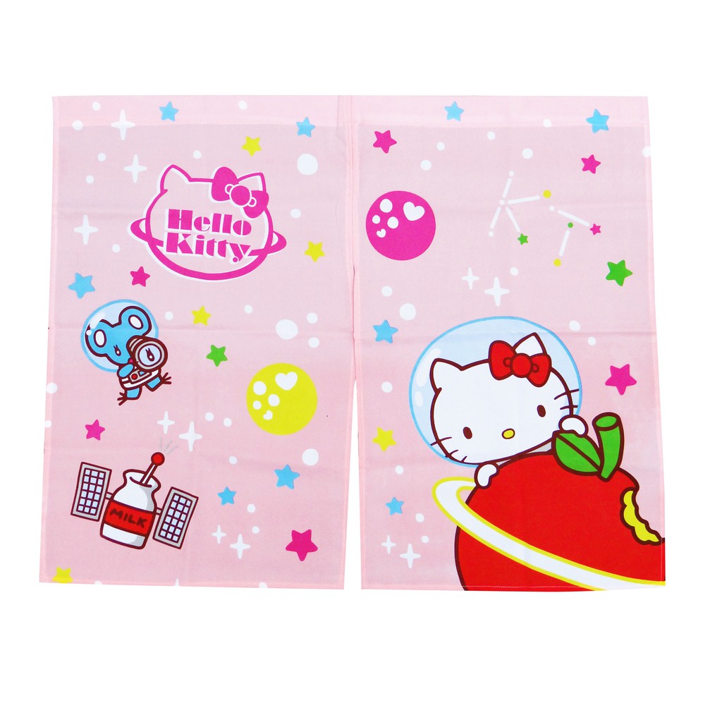 【Sanrio三麗鷗】太空系列-凱蒂貓短門簾 85x72cm 原價$249
