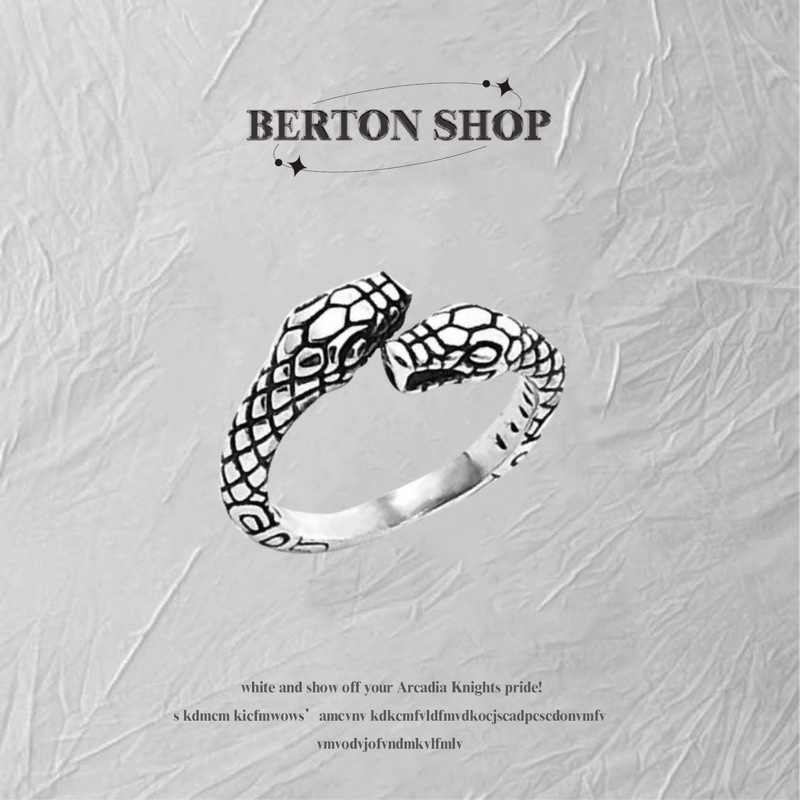 [BERTON] Gucci 風格雙頭蛇 開口戒 戒指 暗黑風