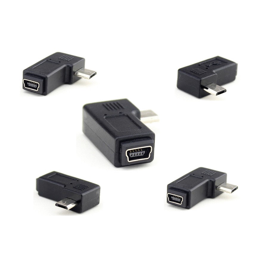 MINI USB 轉micro usb公轉mini usb-B母L型轉接頭 90度左/右彎頭 迷你轉micro 轉接頭