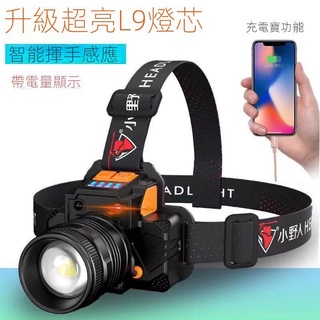 【現貨熱賣】led頭燈強光USB充電超亮感應頭戴式遠射疝戶外夜釣小礦燈 VOAX