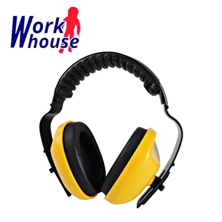 【Work house】 輕便式 防噪音安全耳罩 25.5dB 台灣製造 工地降噪 裝潢施工隔音 黃x黑