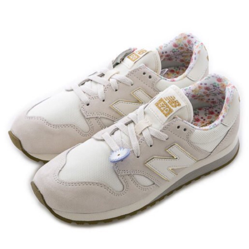 （免運）New Balance 520米白麂皮碎花慢跑鞋 24