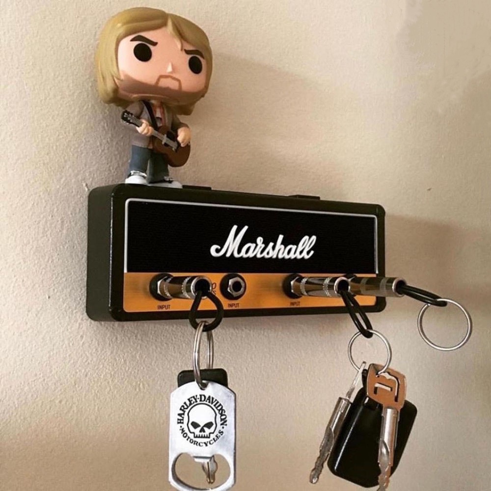 MARSHALL 鑰匙扣架鑰匙收納插件z吉他插頭鑰匙扣架插孔架復古功放馬歇爾家居裝飾