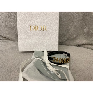Dior J’ADIOR 復古鍍金小牛皮雙圈手環/頸鍊(黑色)