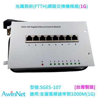 弱電箱宅內智慧箱裝置模組10/100/1000(千兆1G)網路交換機模組SGES-107(8 port)