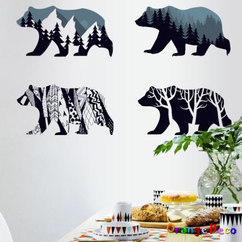 【橘果設計】北歐剪影熊 壁貼 牆貼 壁紙 DIY組合裝飾佈置