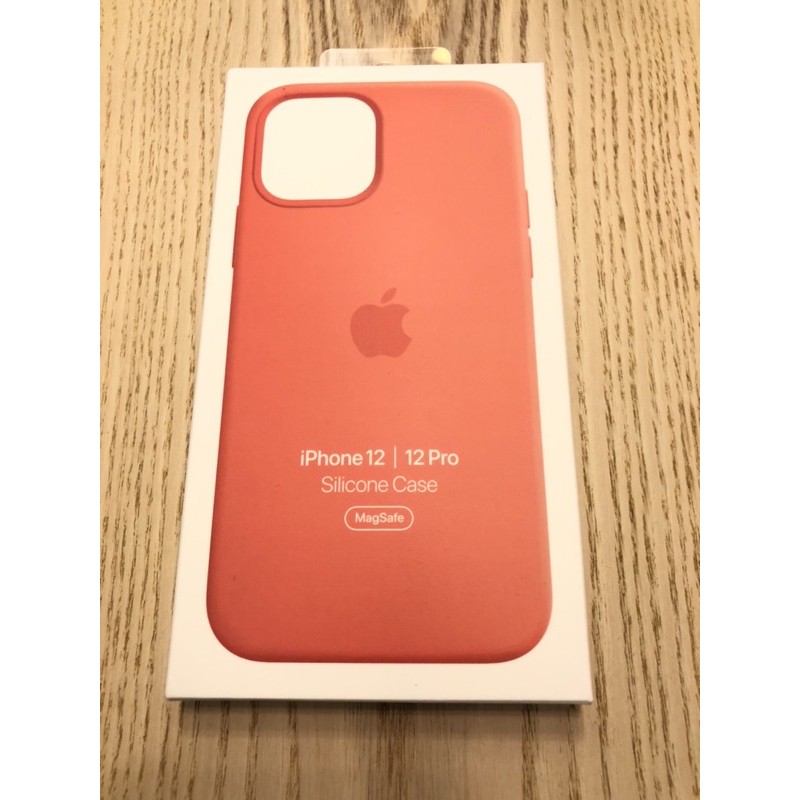 蘋果Apple iPhone 12 pro 原廠粉橘色矽膠保護殼