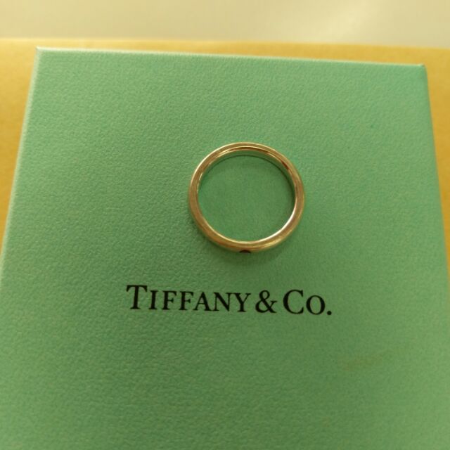 Tiffany正品 單顆紅寶石純銀戒指