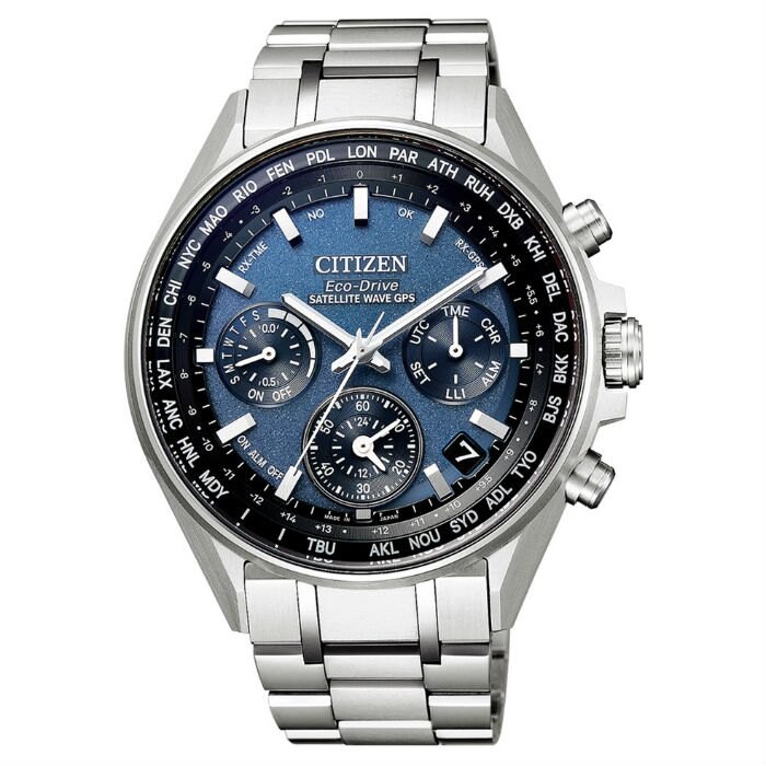 CITIZEN 星辰 CC4000-59L 代言人吳慷仁配戴款 /時尚鈦金屬GPS對時光動能腕錶 /藍面 44mm