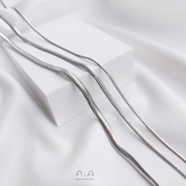 Ala(銅制品）-鈦鋼鎖骨鏈歐美風極簡蛇骨鏈真空鍍18K金項鏈女時尚輕奢簡約頸鏈
