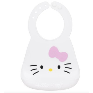 美國Bumkins 矽膠圍兜(Hello Kitty) 寶寶圍兜 矽膠圍兜 立體圍兜 學習餐具《愛寶貝》