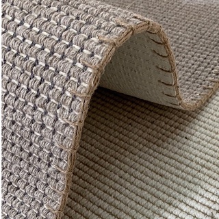 【紳士】客製 高質感地墊 地毯 手工編織羊毛黃麻純色地毯 現代簡約 風北歐 客廳茶幾毯 臥室素色日式毯子