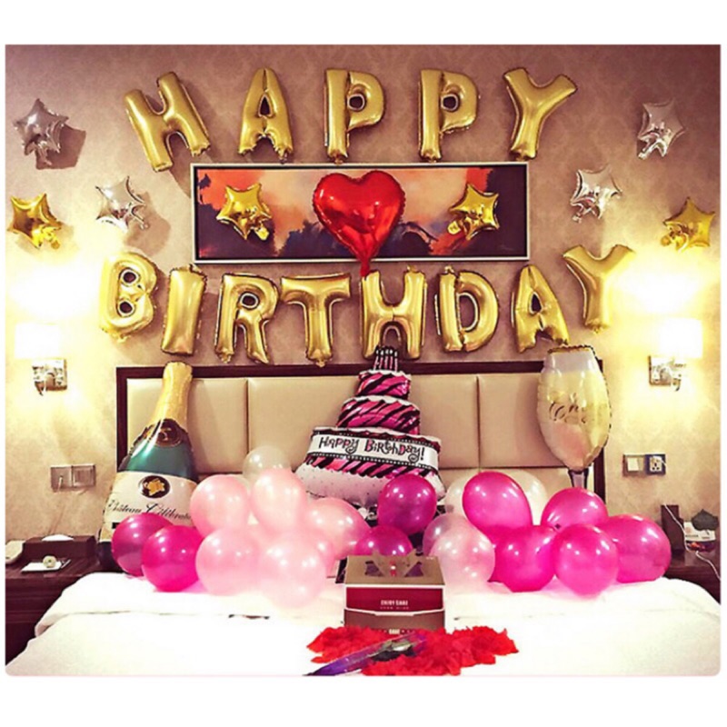 艾妮easyparty 現貨 生日氣球套餐 生日派對男女朋友閨蜜趴生日驚喜禮物情人氣球佈置 蝦皮購物