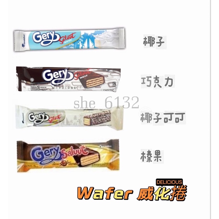 Gery Saluut Wafer choco/coconut/hazelunt 威化棒