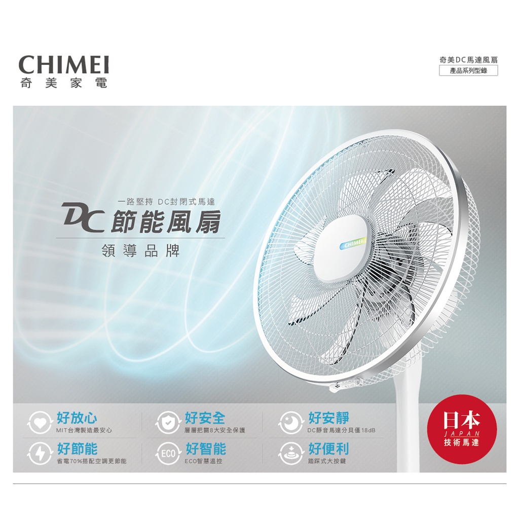 CHIMEI 奇美18吋 DC節能省電 搖控風扇 DF-18H501 電扇 電風扇