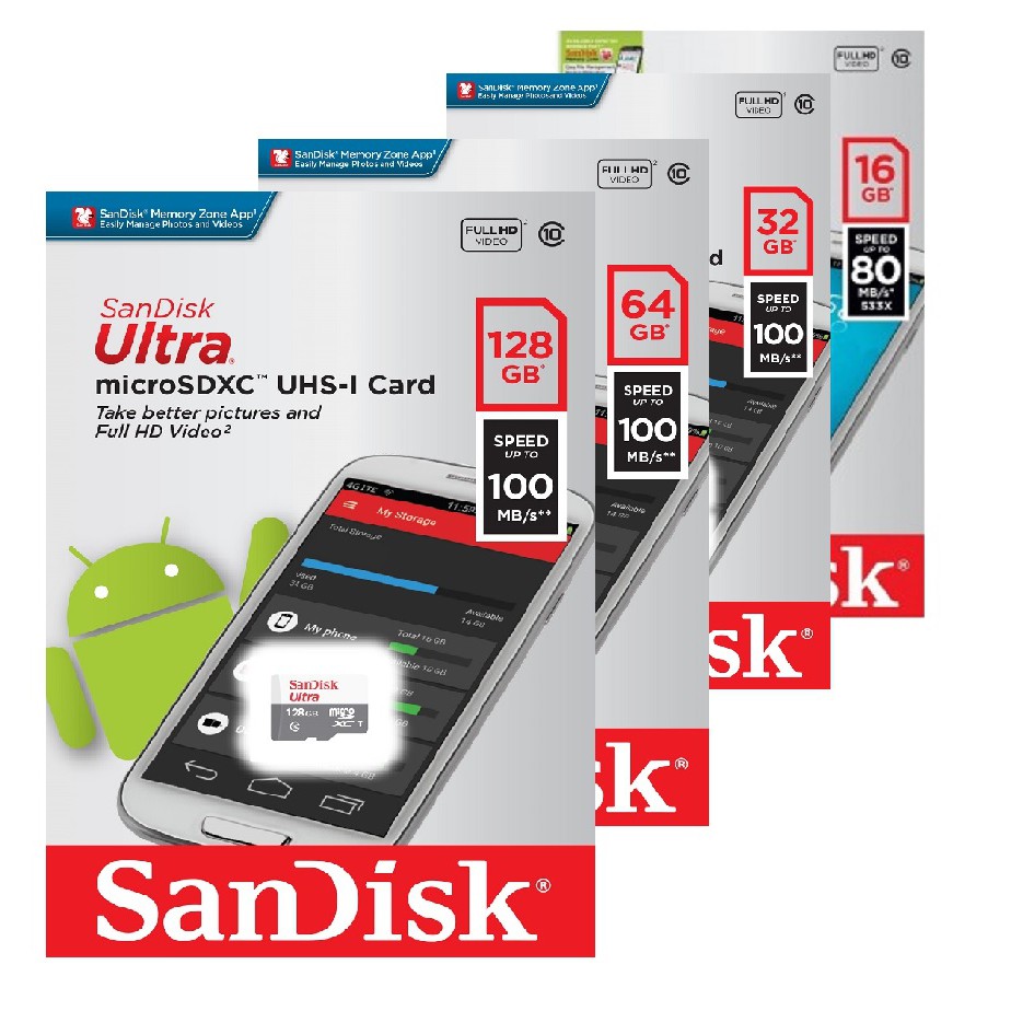 SanDisk microSD ultra 16G 32G 64G 64GB 128G 128GB SD A1 記憶卡